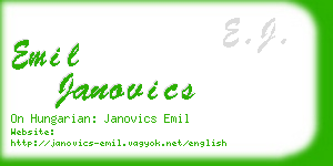 emil janovics business card